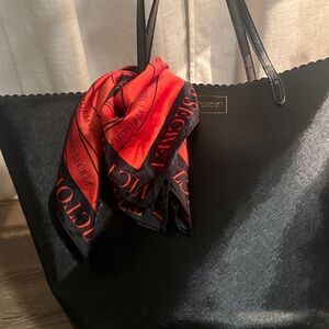 Victoria's Secret Red and Black Logo Scarf